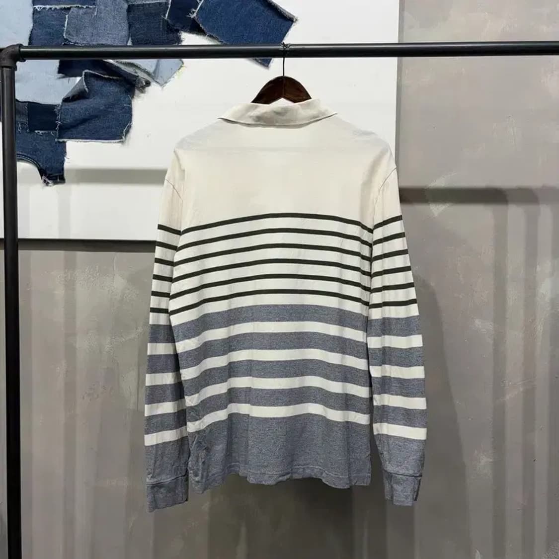 (110) 헤지스 캐주얼 스트라이프 긴팔 PK 카라티 상품이미지4