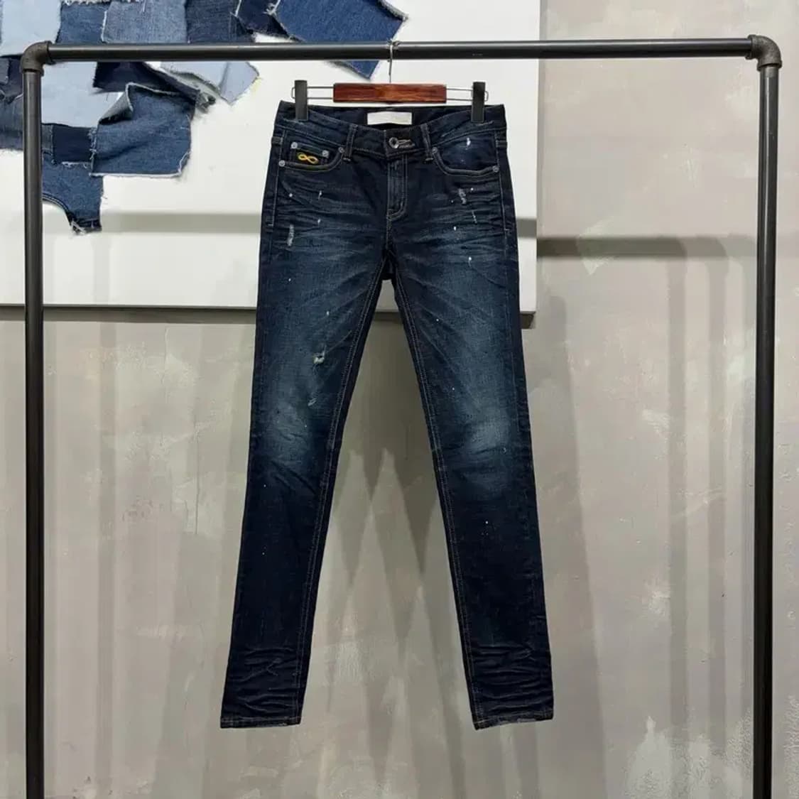 (25인치) 플랙진 여성 캐주얼 스판 워싱 진청바지 데님팬츠 상품이미지1