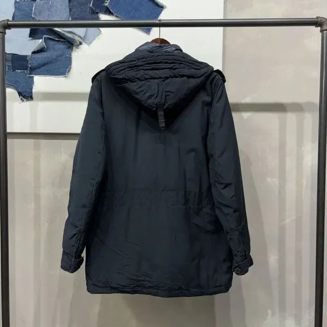 (95) 타미힐피거 캐주얼 울 네이비 하프 패딩 점퍼 상품이미지4