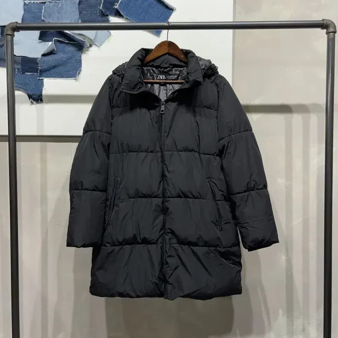 (95) 자라 ZARA 캐주얼 클래식 다운 후드 롱패딩 상품이미지1