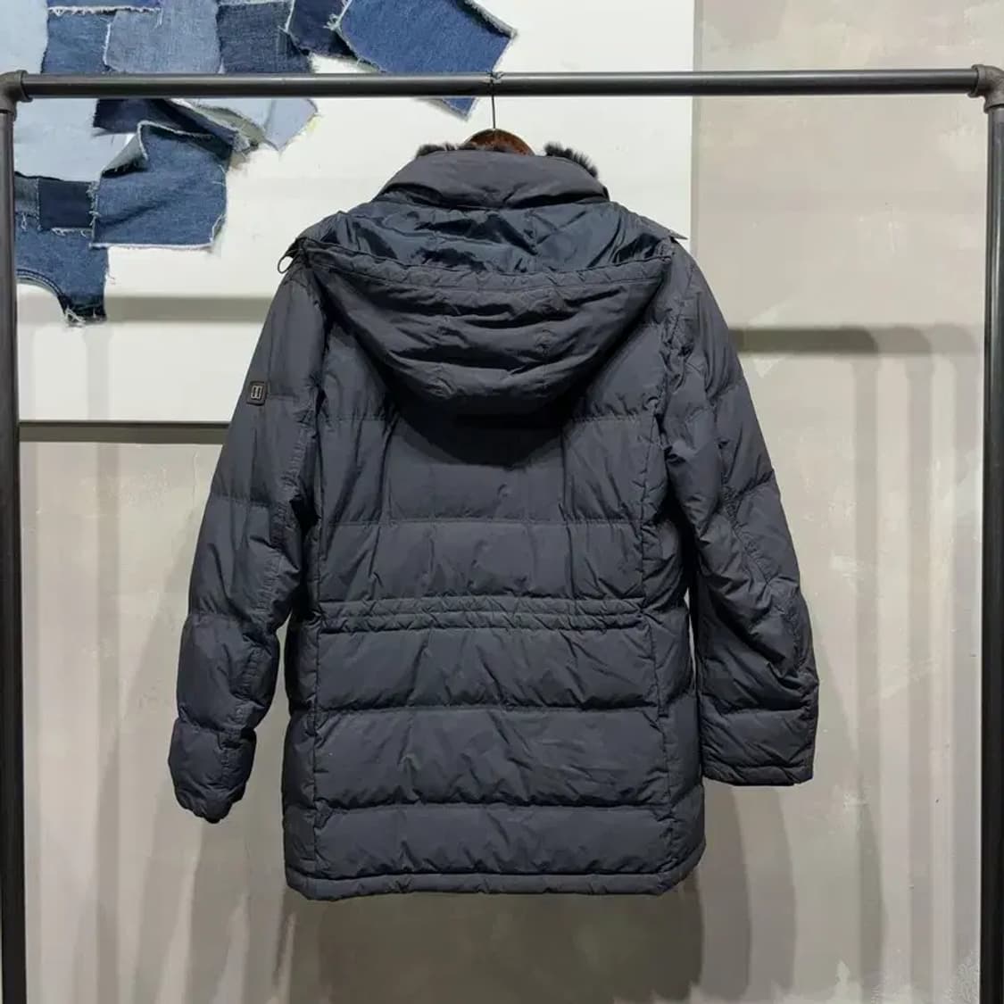 (100) 닥스 커위털 구스다운 거위털 렉스털 후드 하프 패딩 상품이미지4