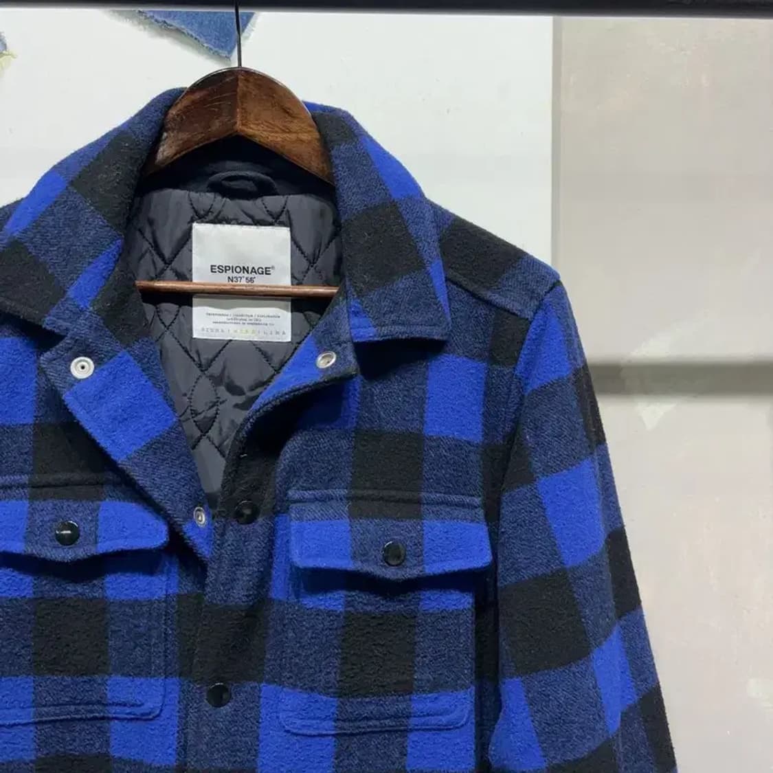 (95) 에스피오나지 캐주얼 투포켓 체크 울 누빔 셔츠 점퍼 상품이미지3