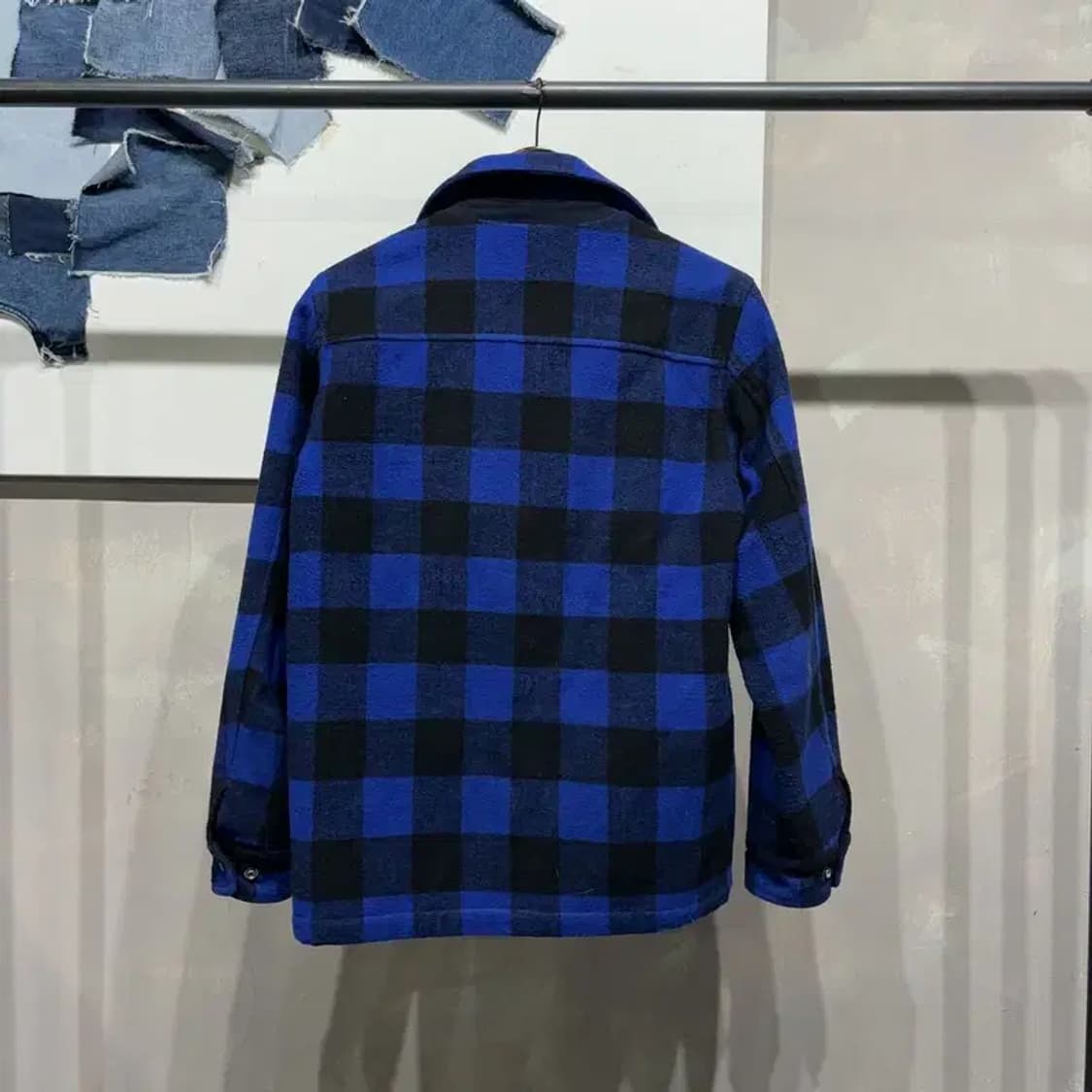 (95) 에스피오나지 캐주얼 투포켓 체크 울 누빔 셔츠 점퍼 상품이미지4