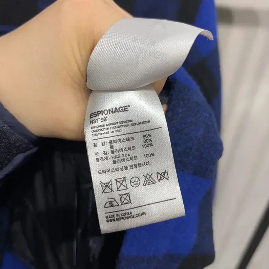 (95) 에스피오나지 캐주얼 투포켓 체크 울 누빔 셔츠 점퍼 상품이미지5