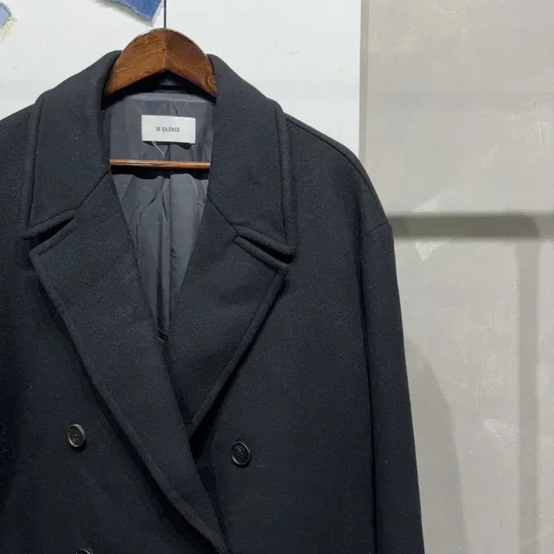 (105) 인사일런스 캐주얼 스트릿 캐시미어 더블버튼 롱 코트 상품이미지3