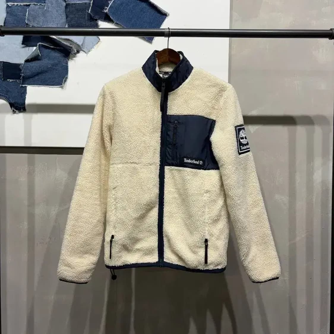 (90) 팀버랜드 여성 캐주얼 양털 뽀글이 배색 후리스 자켓 상품이미지1