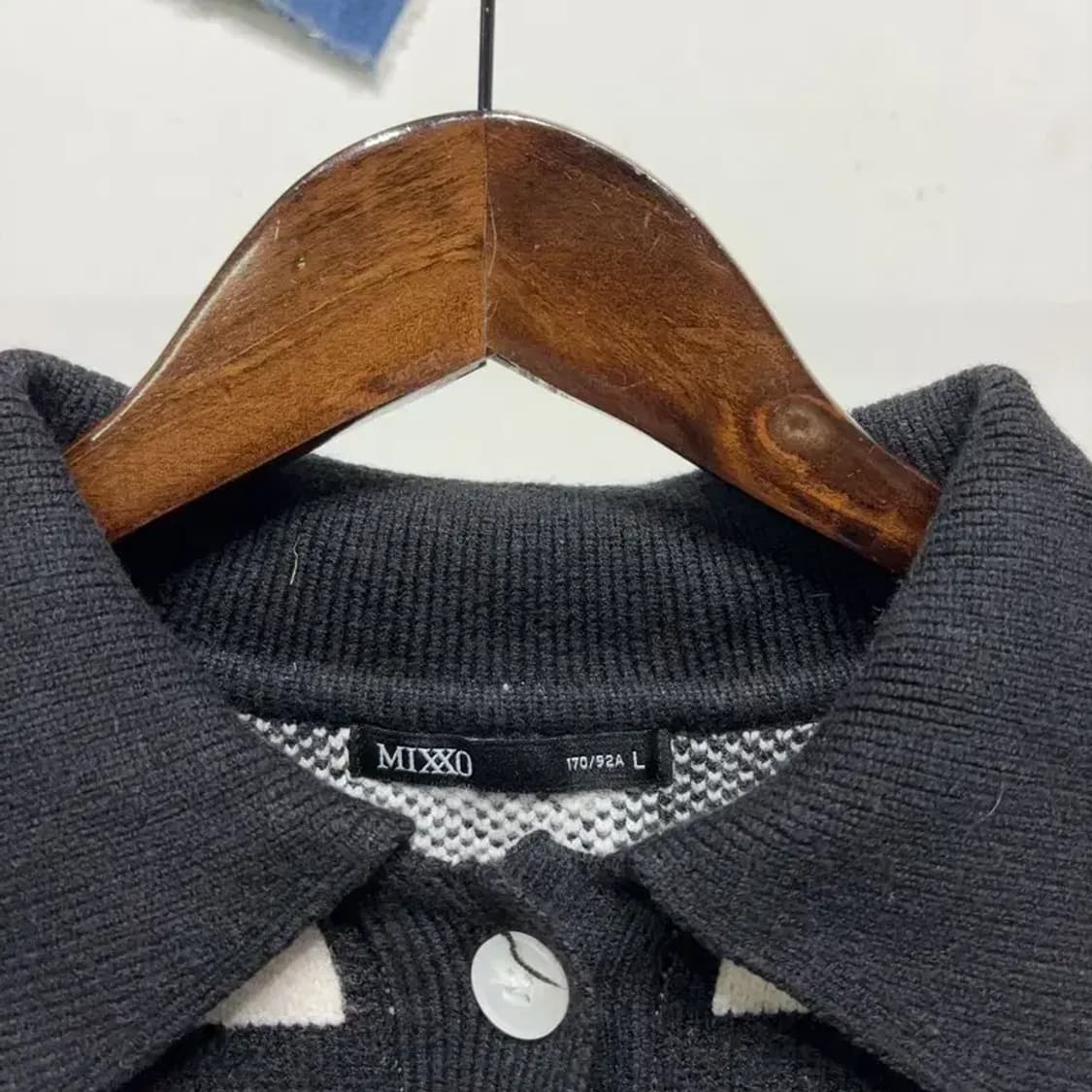 (95) 미쏘 MIXXO 여성 캐주얼 카라 체커보드 크롭 가디건 상품이미지2