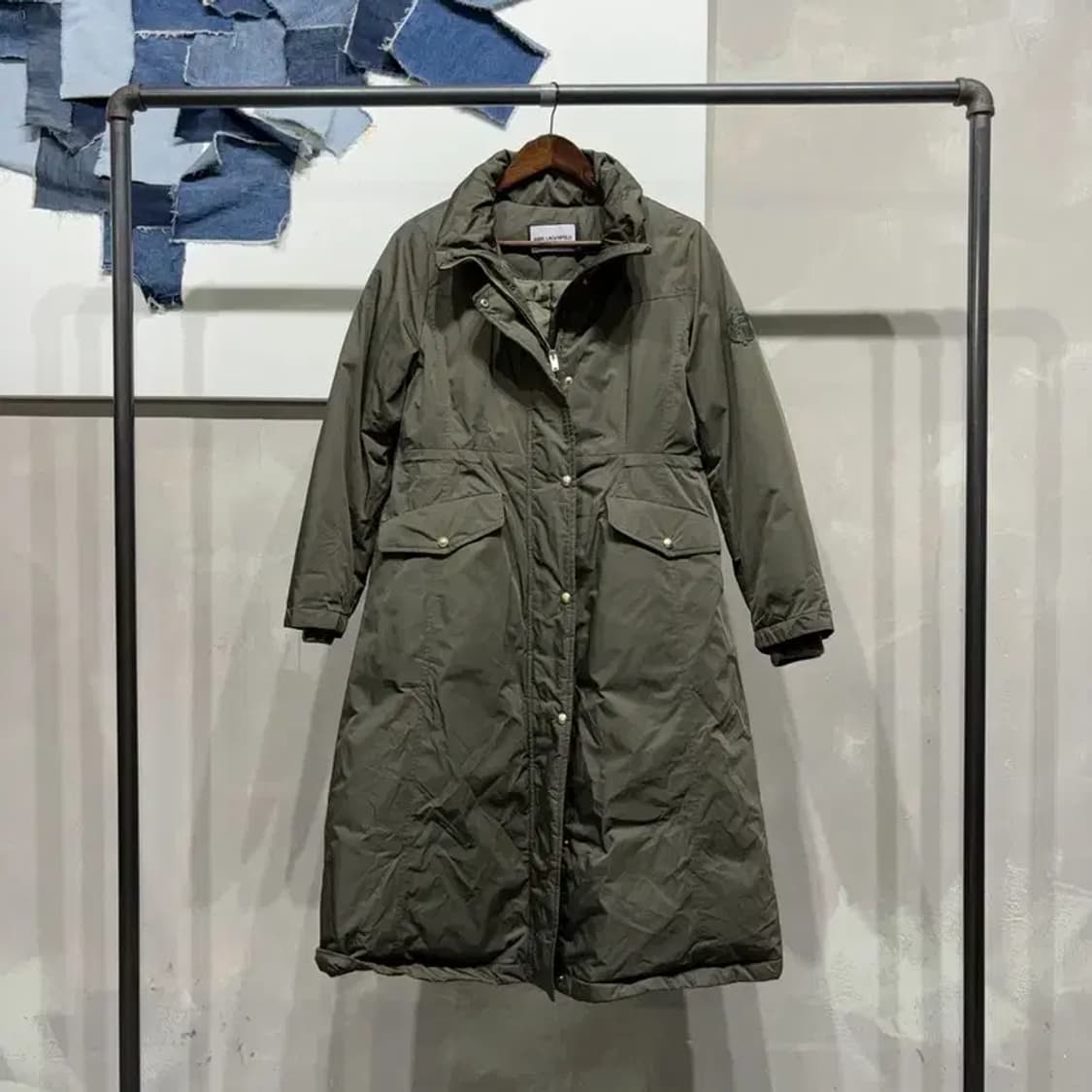 (66) 칼라거펠트 여성 캐주얼 구스다운 거위털 패디드 롱 코트 상품이미지1