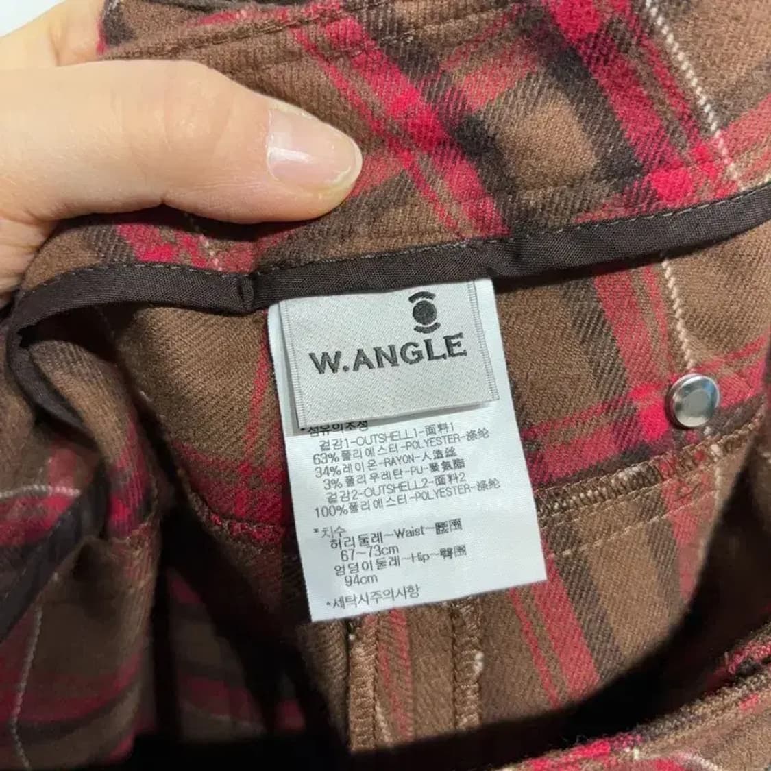 (27인치) 와이드앵글 여성 골프 체크 모직 팬츠 바지 상품이미지5