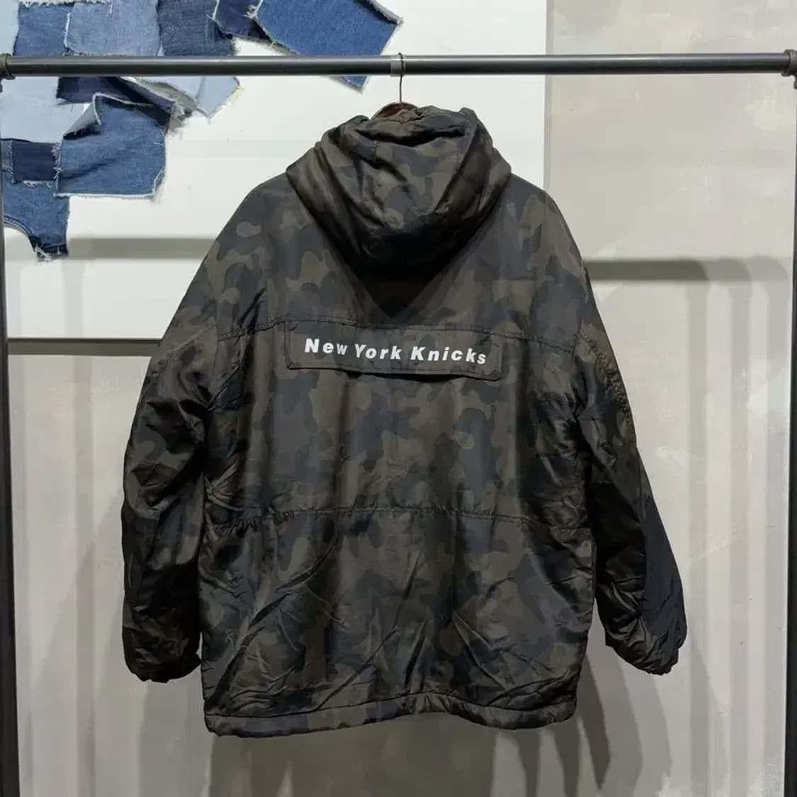(110) NBA 뉴욕닉스 농구 카모 후드 패디드 바람막이 자켓 상품이미지4