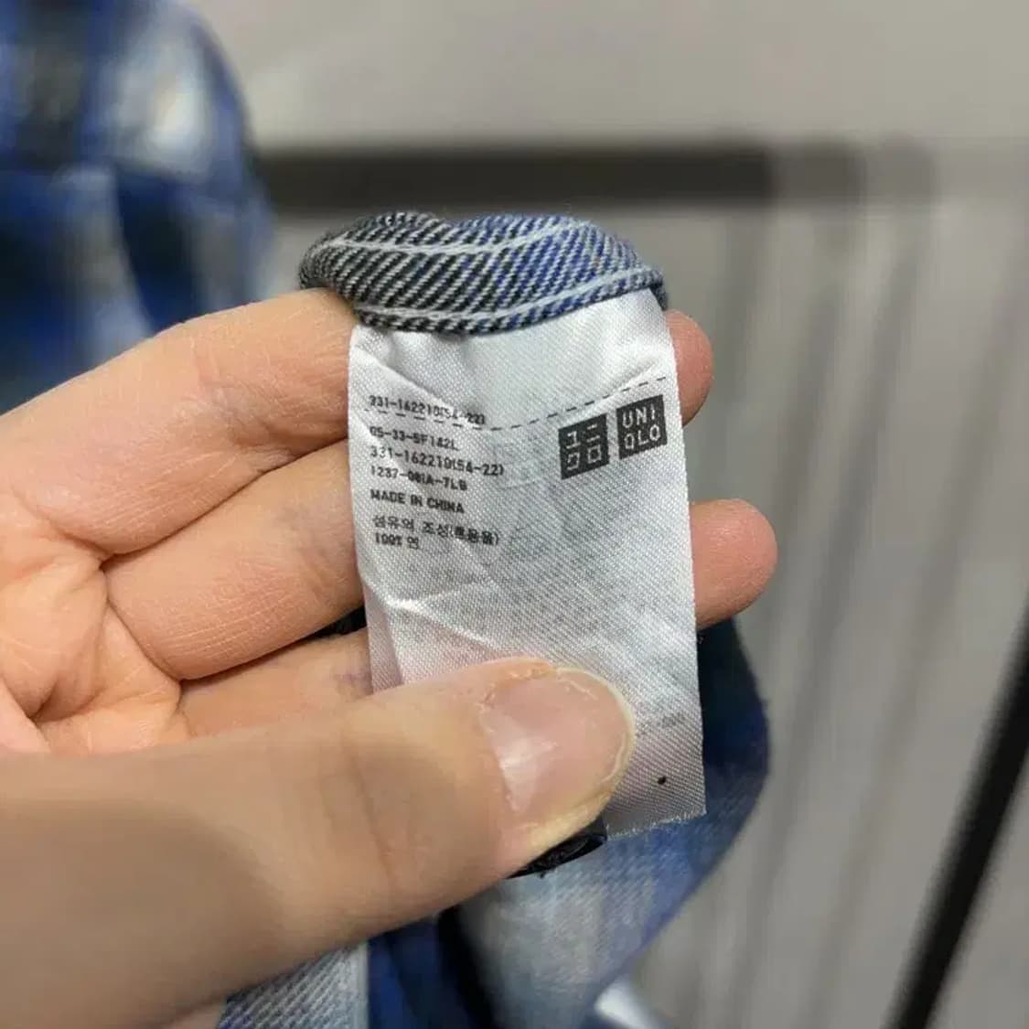 (100) 유니클로 캐주얼 옴브레 투포켓 체크 셔츠 상품이미지5