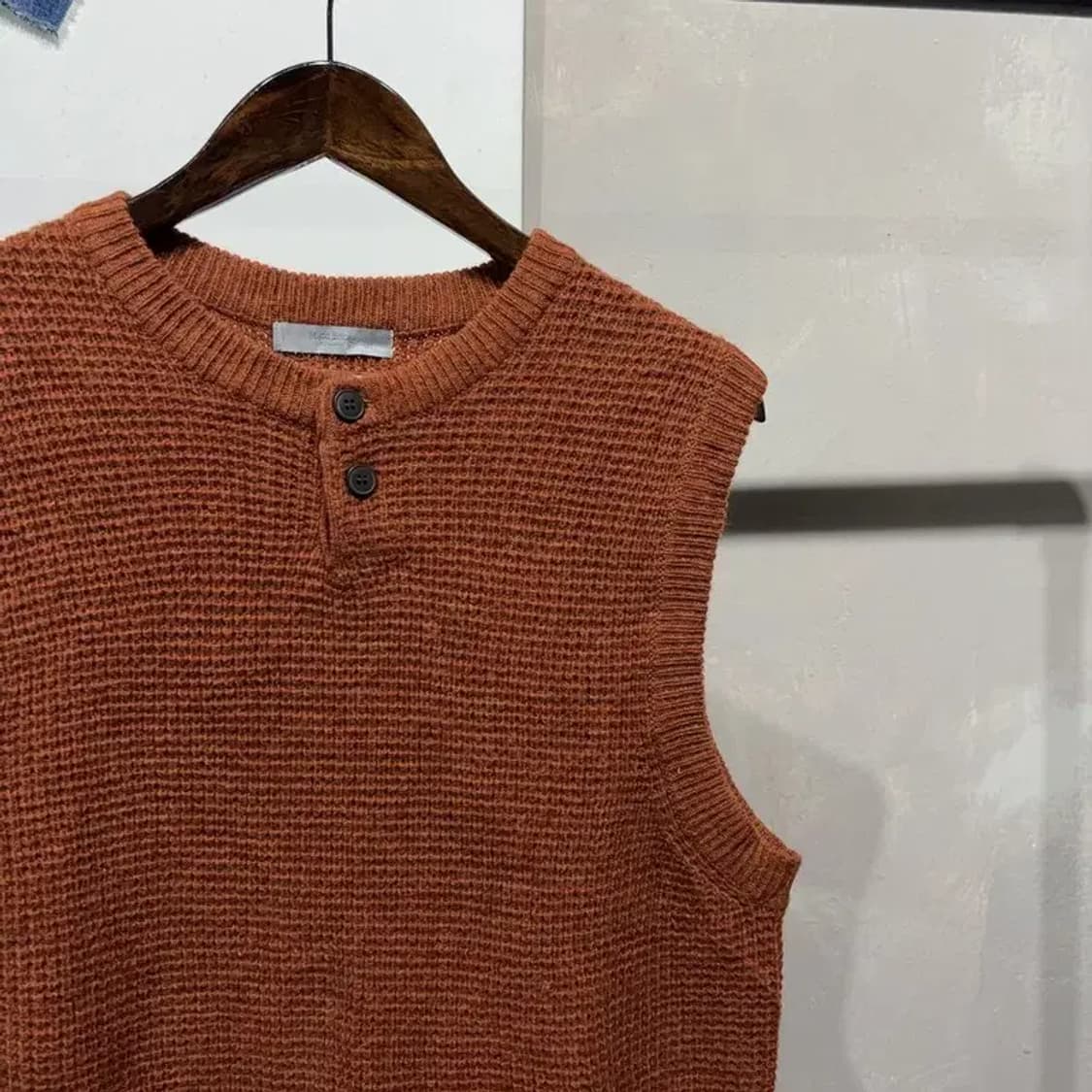 (100) 마인드브릿지 캐주얼 울 헨리넥 니트 조끼 상품이미지3