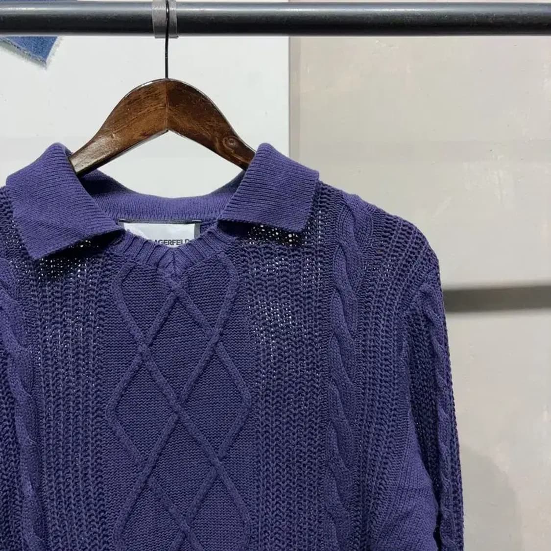 (90) 칼라거펠드 여성 캐주얼 케이블 꽈배기 7부 니트 상품이미지3