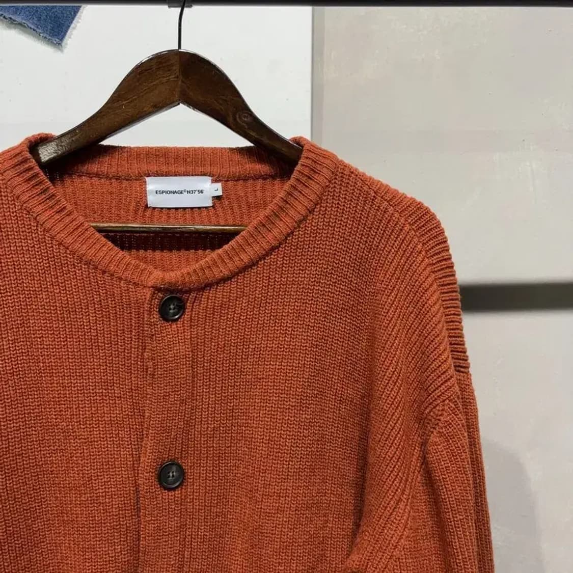 (100) 에스피오나지 스트릿 캐주얼 투포켓 울 가디건 상품이미지3