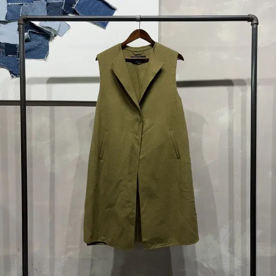 (85) 아이잗바바 여성 캐주얼 캐시미어 슬리브리스 롱코트 상품이미지1