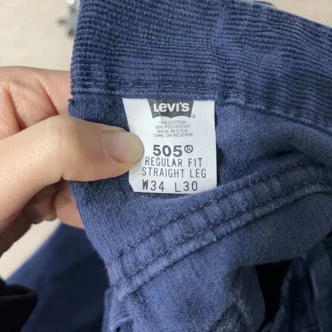 (34인치) 리바이스 505 레귤러핏 코듀로이 골덴 바지 상품이미지5