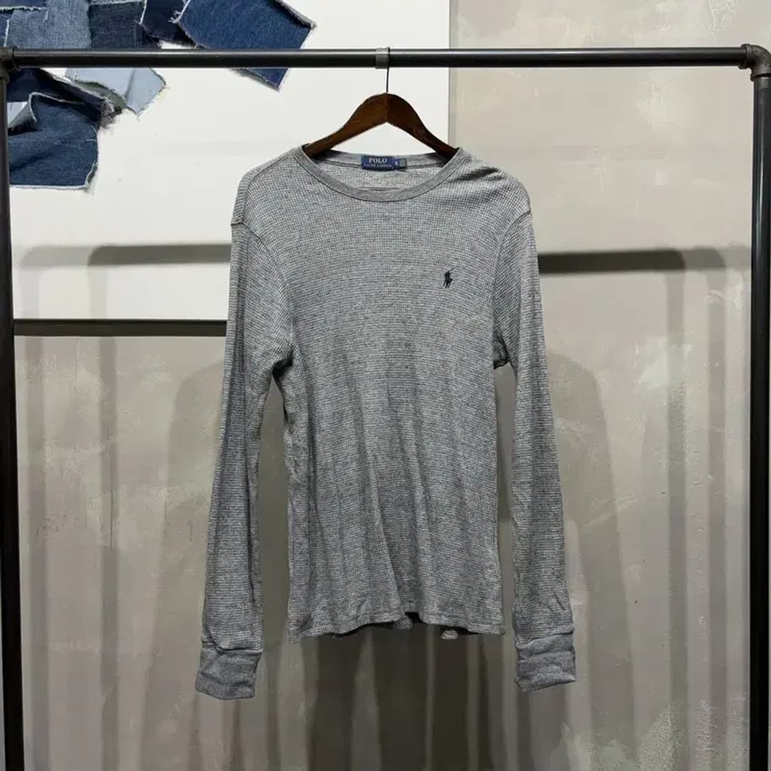 (105) 폴로 랄프로렌 캐주얼 자수 라운드 와플 긴팔 티 상품이미지1