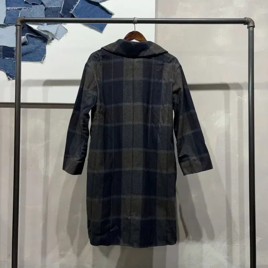 (90) 코스 COS 여성 캐주얼 체크 울 롱 코트 상품이미지4