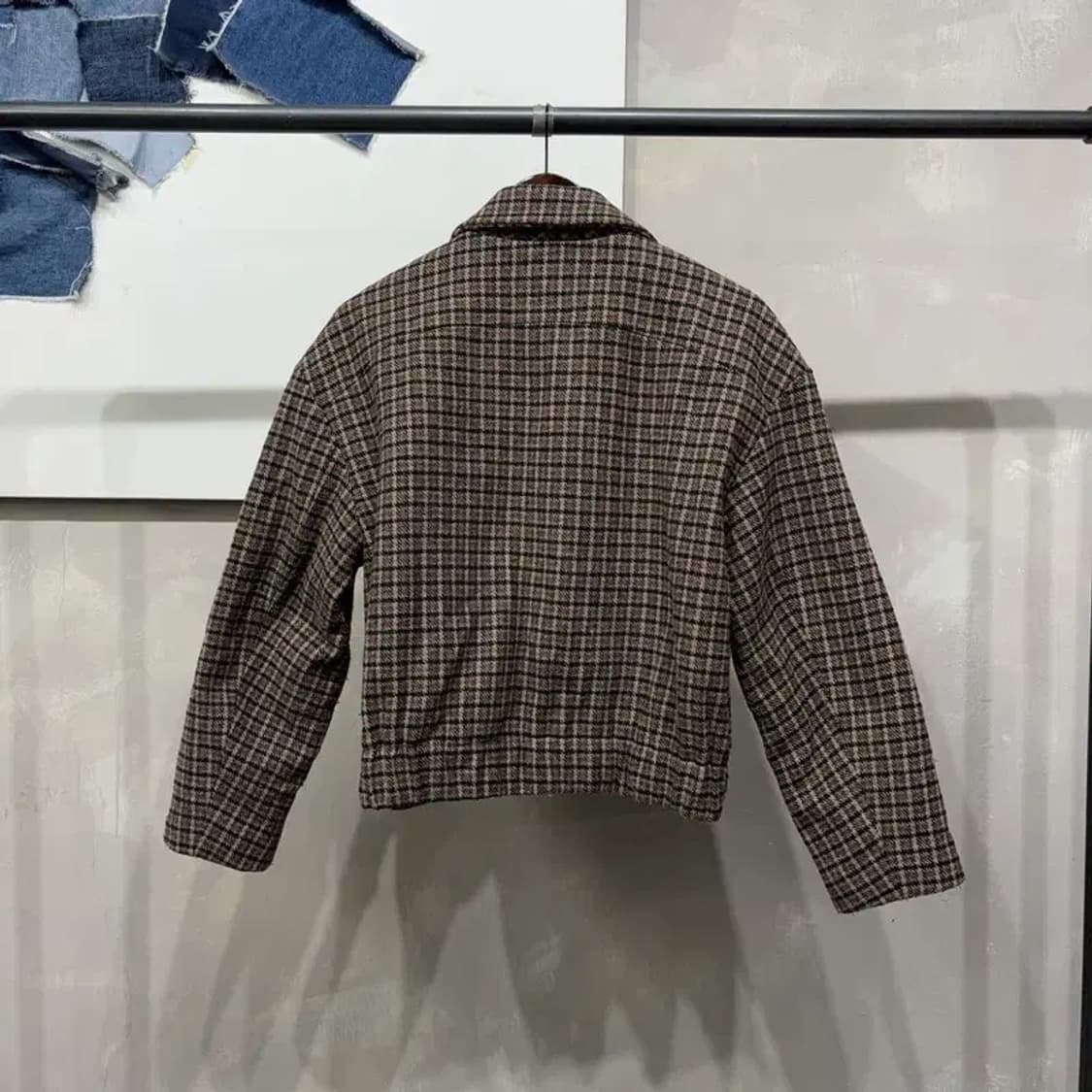 (85) 에잇세컨즈 여성 캐주얼 모직 체크 카라 누빔자켓 상품이미지4