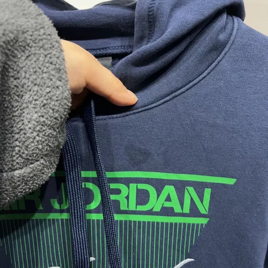 (100) 나이키 조던 스트릿 캐주얼  프린팅 네이비 후드티 상품이미지6