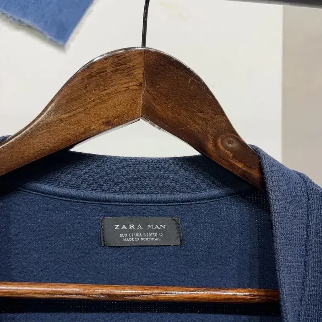 (100) 자라 ZARA 캐주얼 네이비 투포켓 하프 니트 롱가디건 상품이미지2