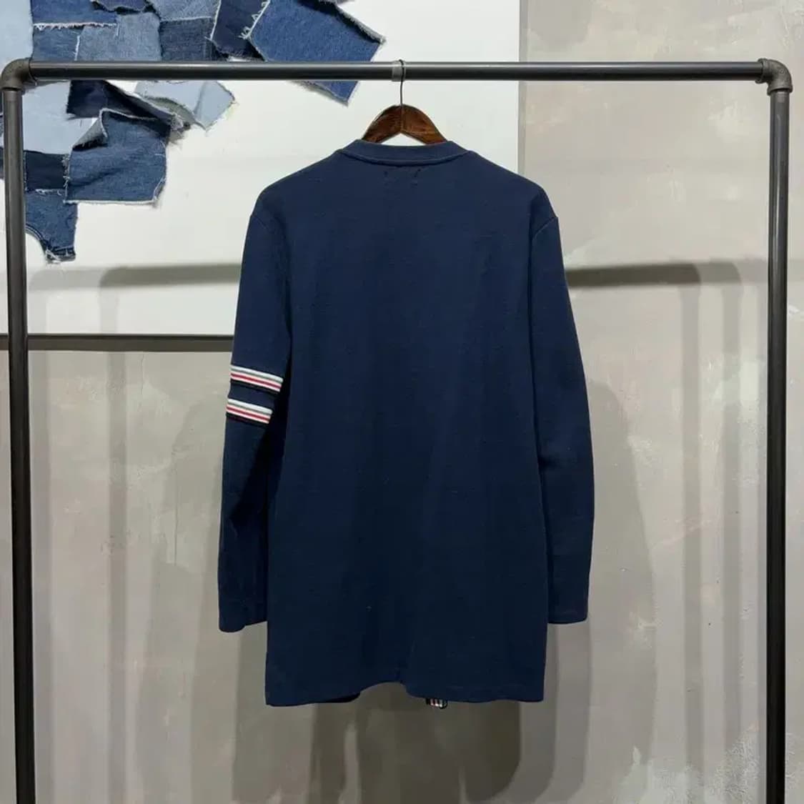 (100) 자라 ZARA 캐주얼 네이비 투포켓 하프 니트 롱가디건 상품이미지4