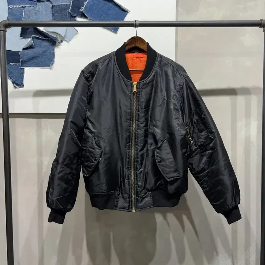 (100) 로스코 스트릿 양면 리버시블 마원 블루종 항공 자켓 상품이미지1