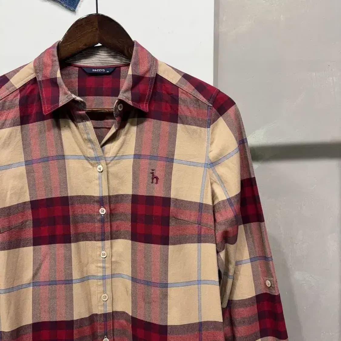 (90) 헤지스 여성 캐주얼 체크 셔츠 원피스 상품이미지3