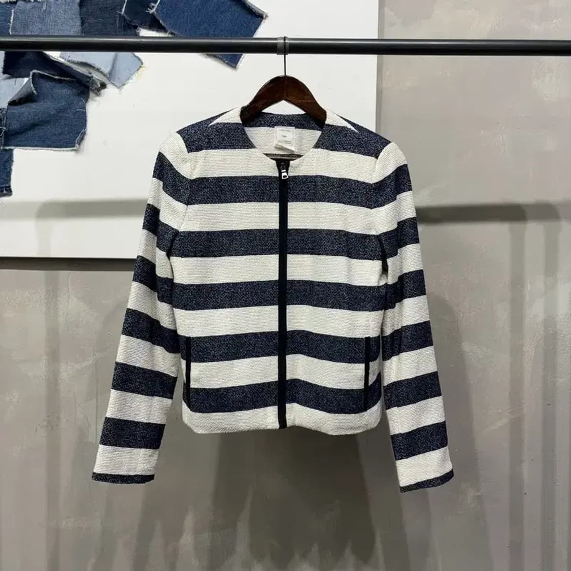 (95) GAP 갭 여성 스트라이프 카라리스 자켓 상품이미지1