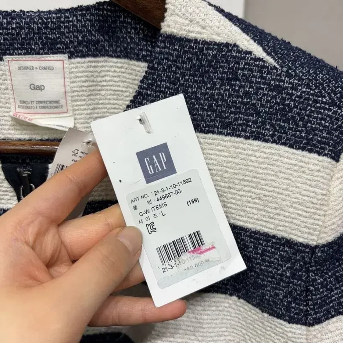 (95) GAP 갭 여성 스트라이프 카라리스 자켓 상품이미지5