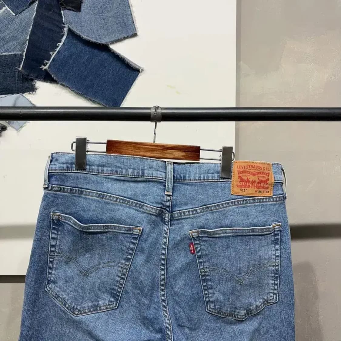 (36인치) 리바이스 511 빅사이즈 스판 연청바지 데님팬츠 상품이미지4