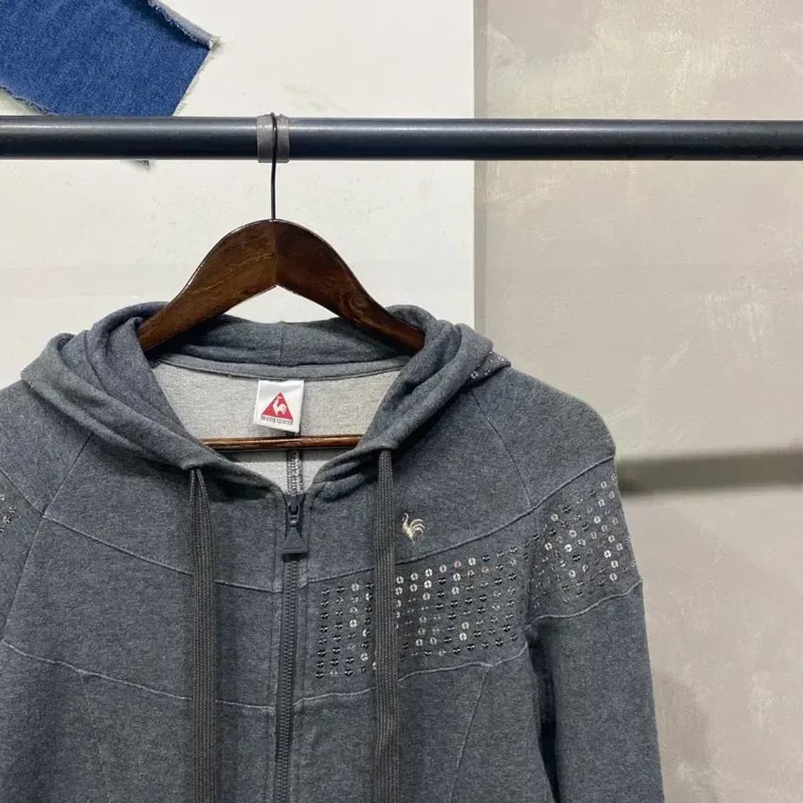 (90) 르꼬끄 여성 스트릿 캐주얼 스팽글 후드집업 자켓 상품이미지3