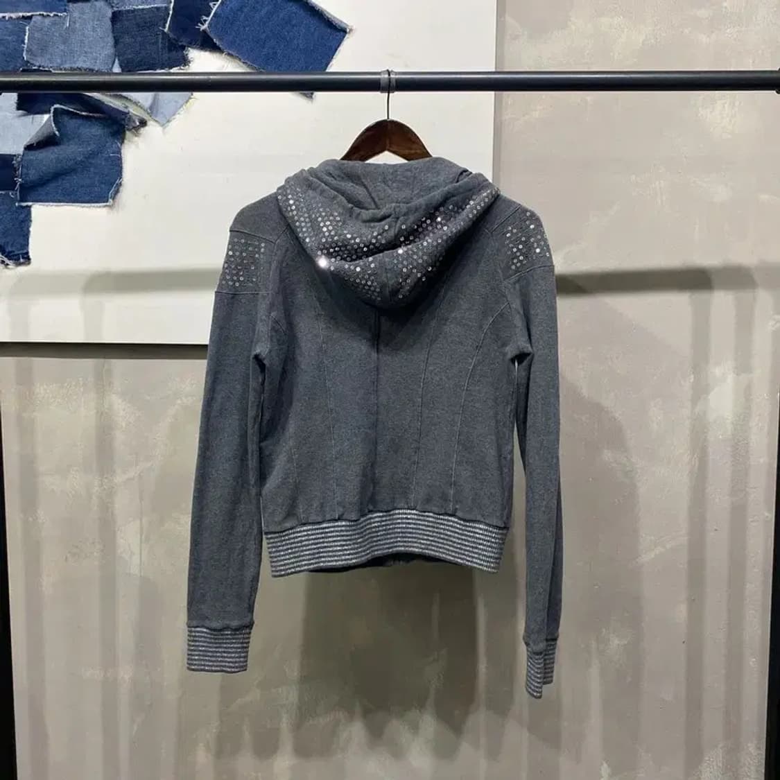(90) 르꼬끄 여성 스트릿 캐주얼 스팽글 후드집업 자켓 상품이미지4