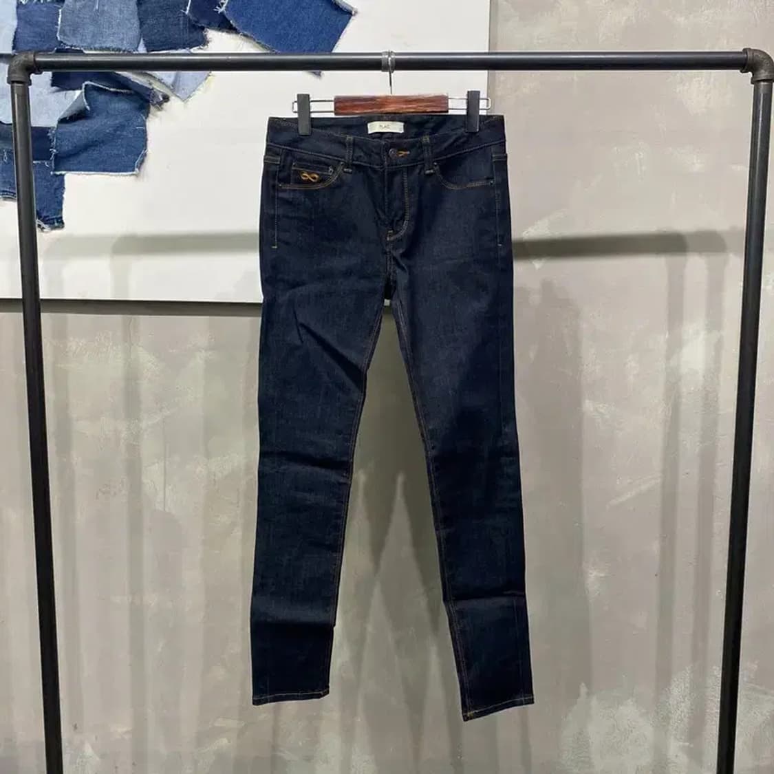 (28인치) 플랙진 여성 스판 생지 진청바지 데님팬츠 상품이미지1