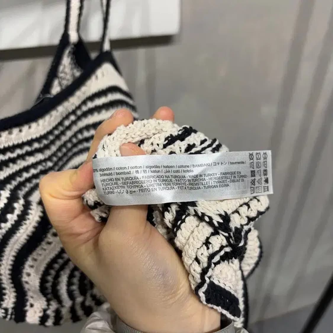 (90) 자라 ZARA 여성 스트라이프 크로셰 니트 나시 원피스 상품이미지5