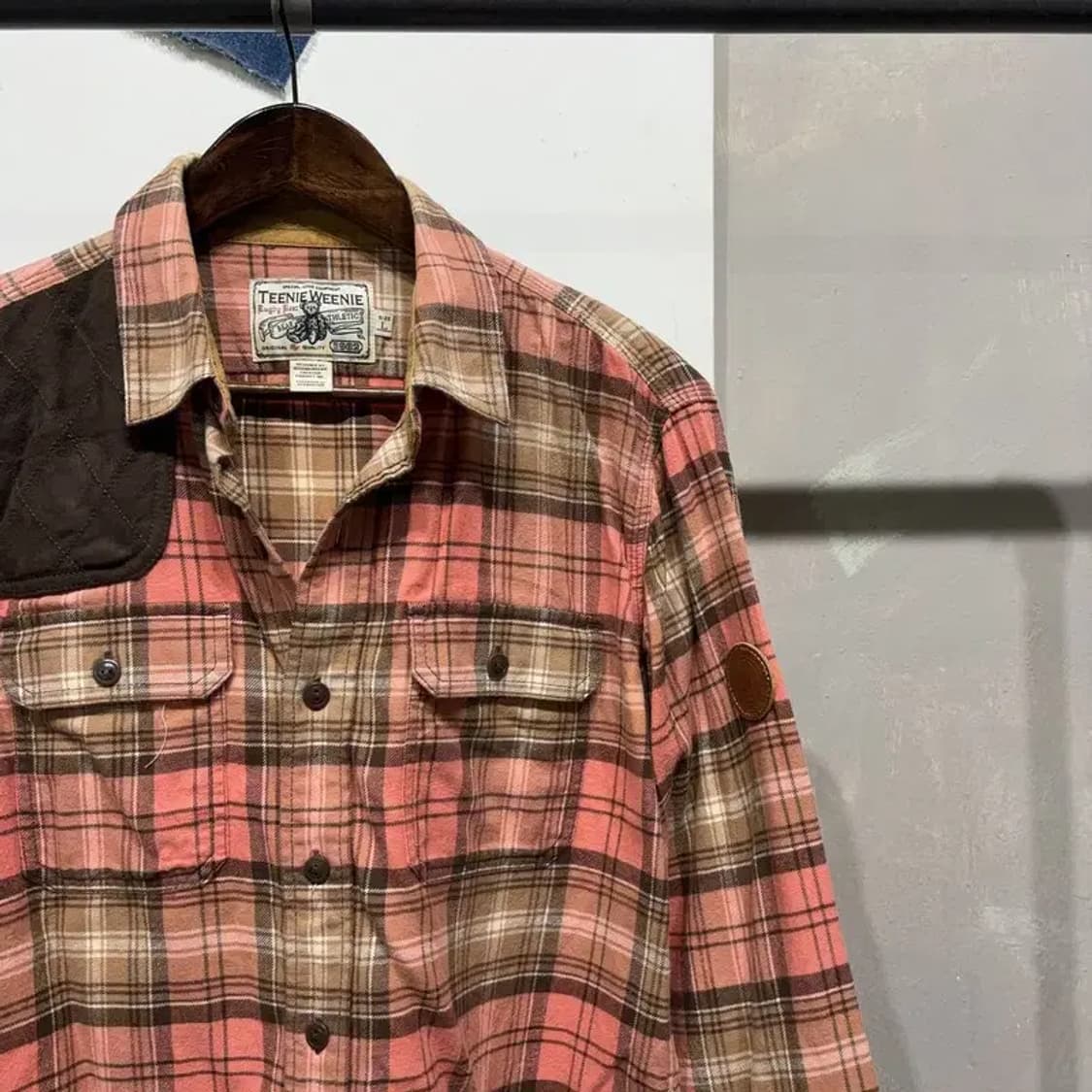 (100) 티니위니 스트릿 캐주얼 투포켓 체크 셔츠 남방 상품이미지3