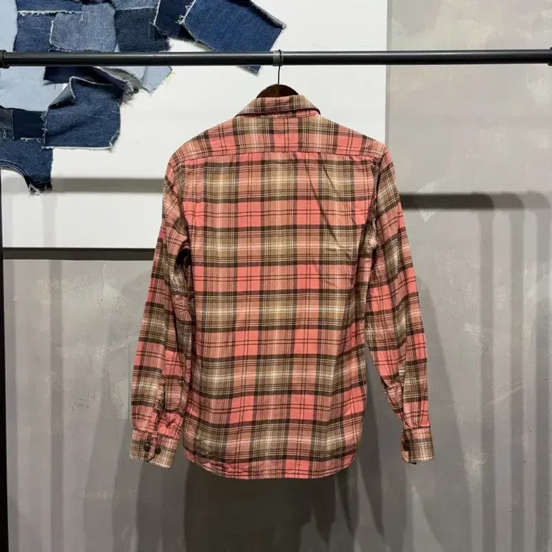 (100) 티니위니 스트릿 캐주얼 투포켓 체크 셔츠 남방 상품이미지4