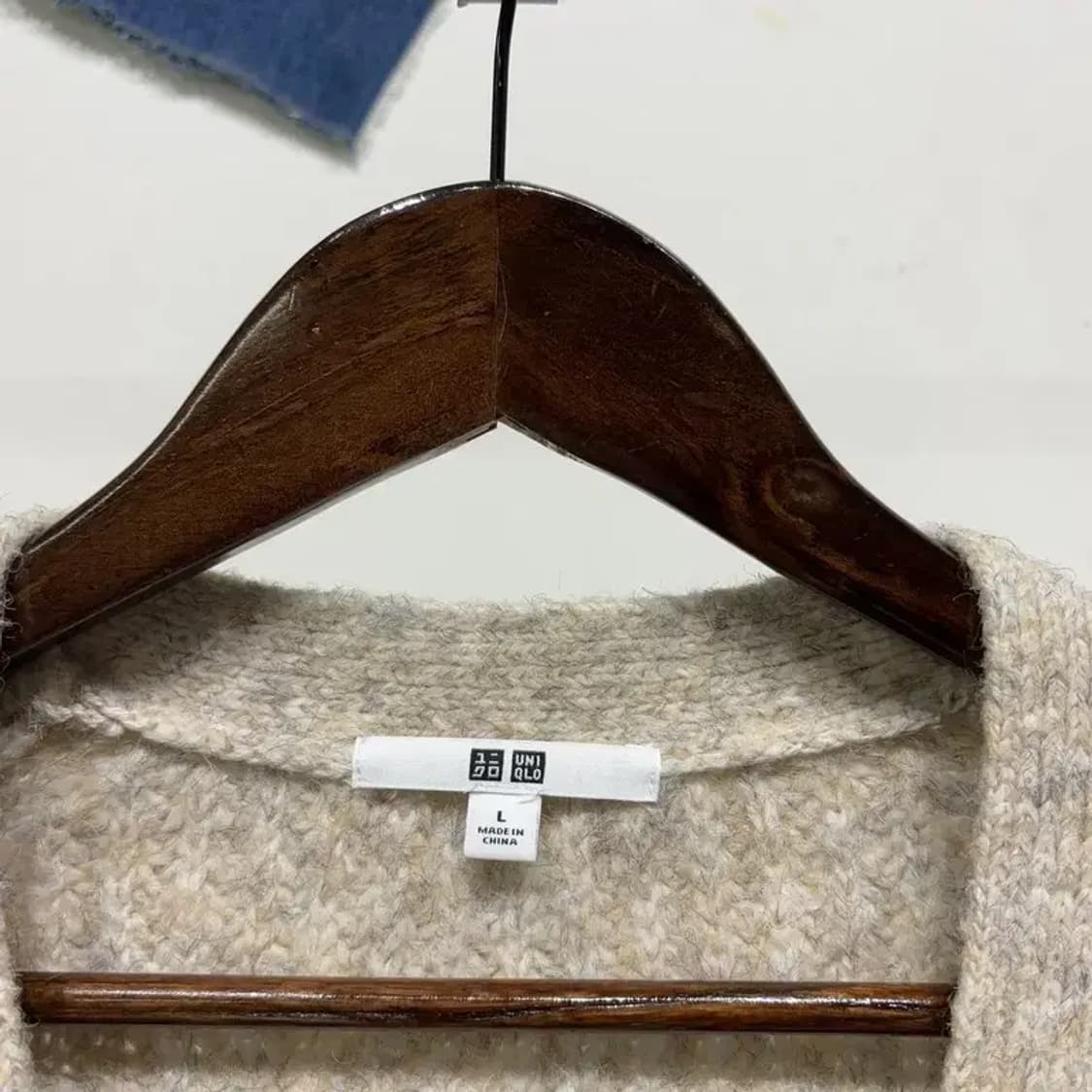 (100) 유니클로 캐주얼 베이직 투포켓 울 니트 가디건 상품이미지2