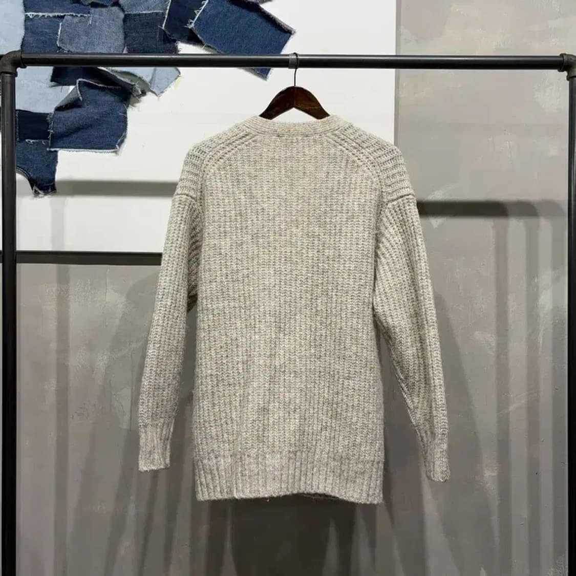 (100) 유니클로 캐주얼 베이직 투포켓 울 니트 가디건 상품이미지4