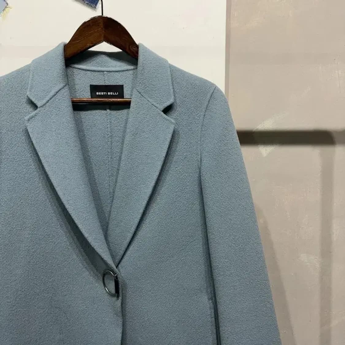 (55) 베스띠벨리 여성 캐주얼 클래식 울 싱글 롱 코트 상품이미지3