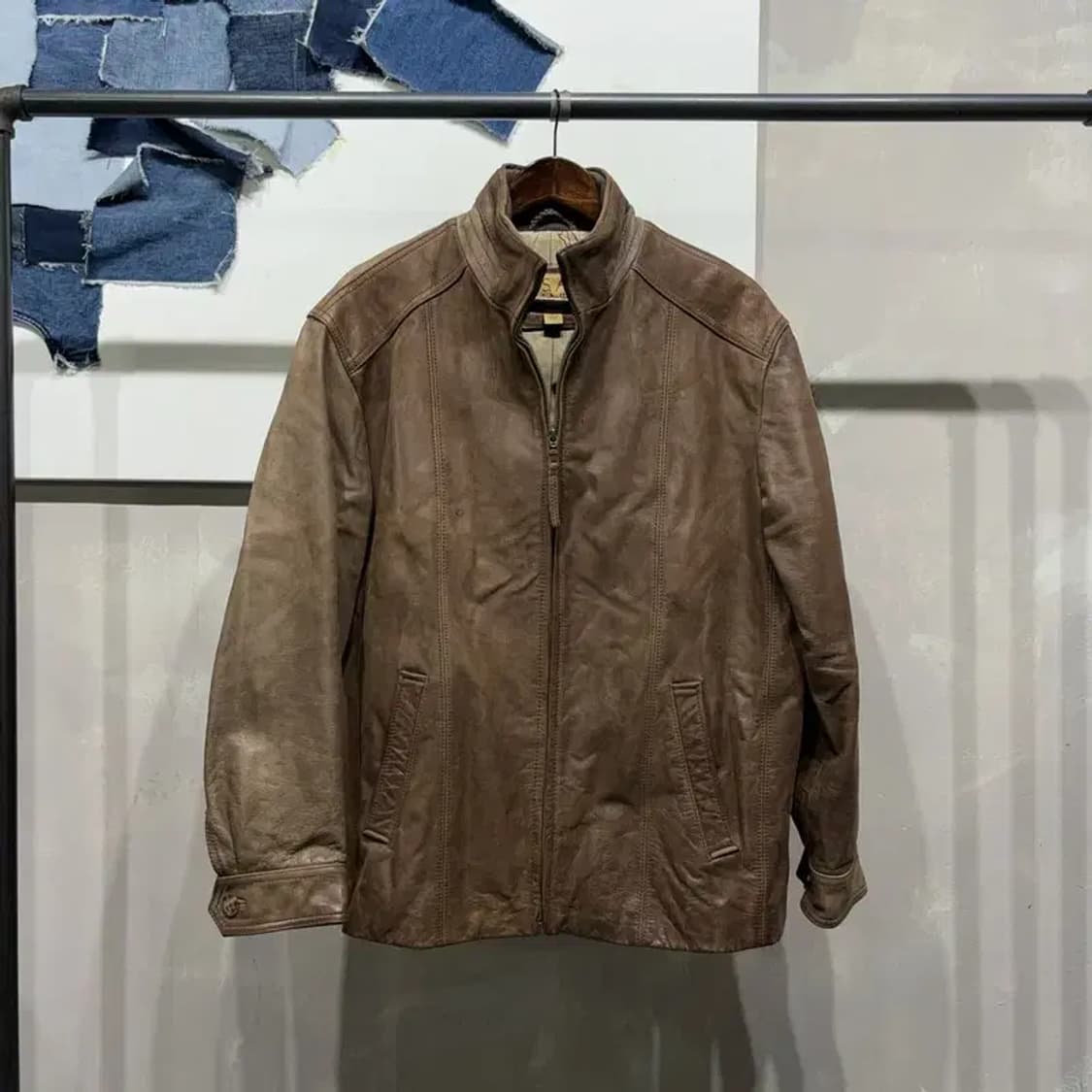 (105) JOS A BANK 빈티지 천연가죽 레더 자켓 상품이미지1