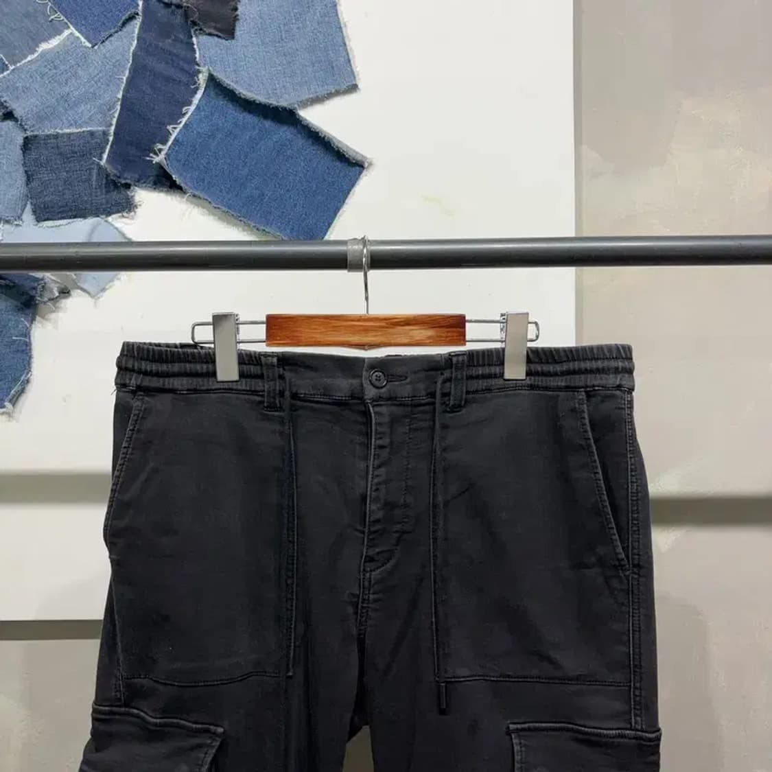 (34~36인치) 버커루 스트릿 캐주얼 밴딩 카고 조거팬츠 면바지 상품이미지2