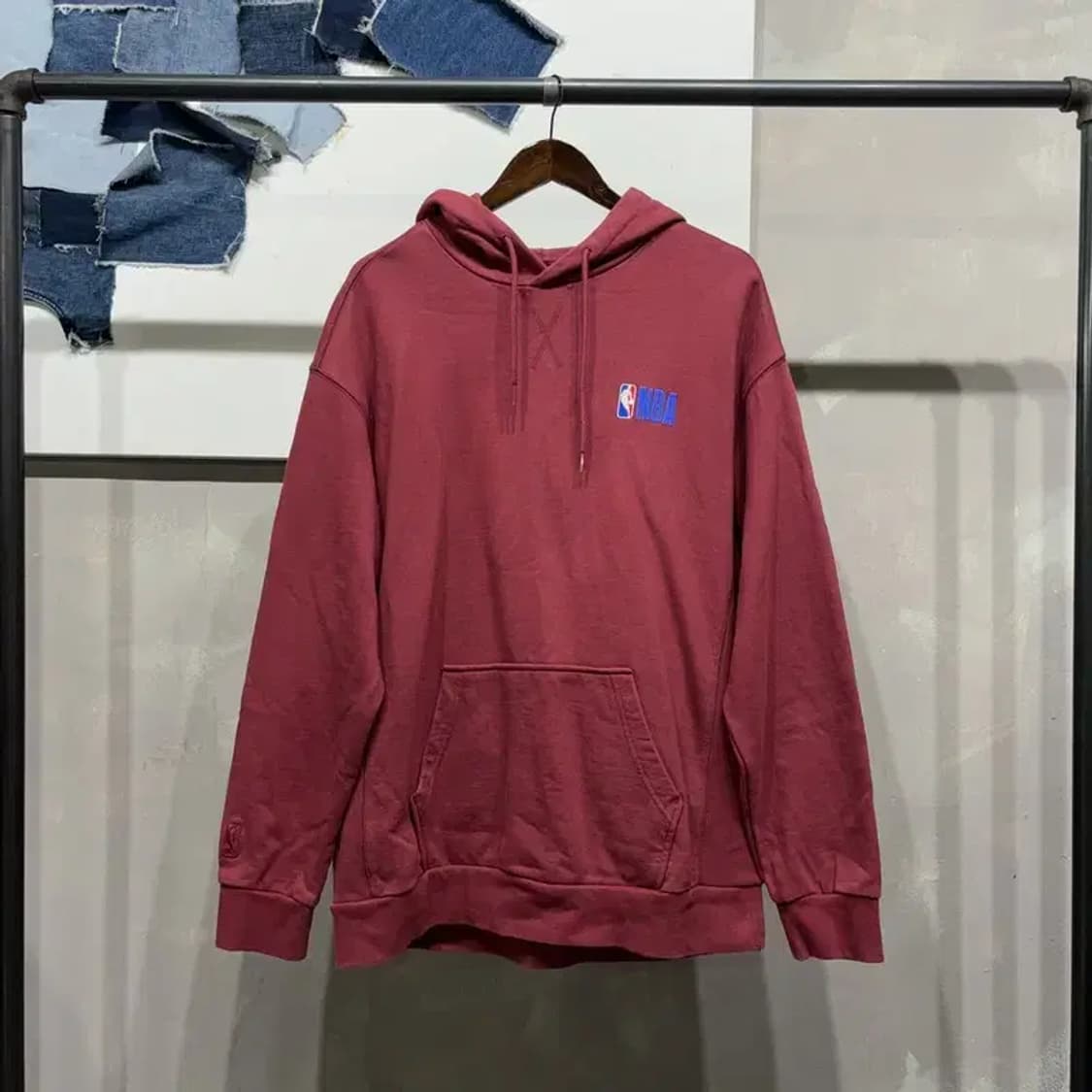 (110) NBA 농구 캐주얼 스트릿 버건디 후드티 상품이미지1