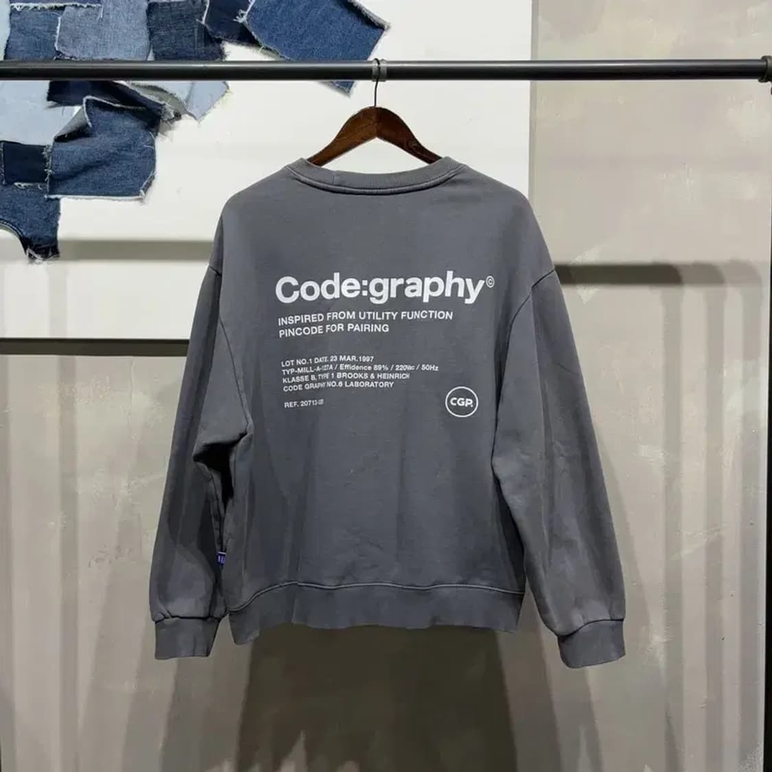 (95) 코드그라피 스트릿 캐주얼 프린팅 기모 맨투맨 긴팔 티 상품이미지4