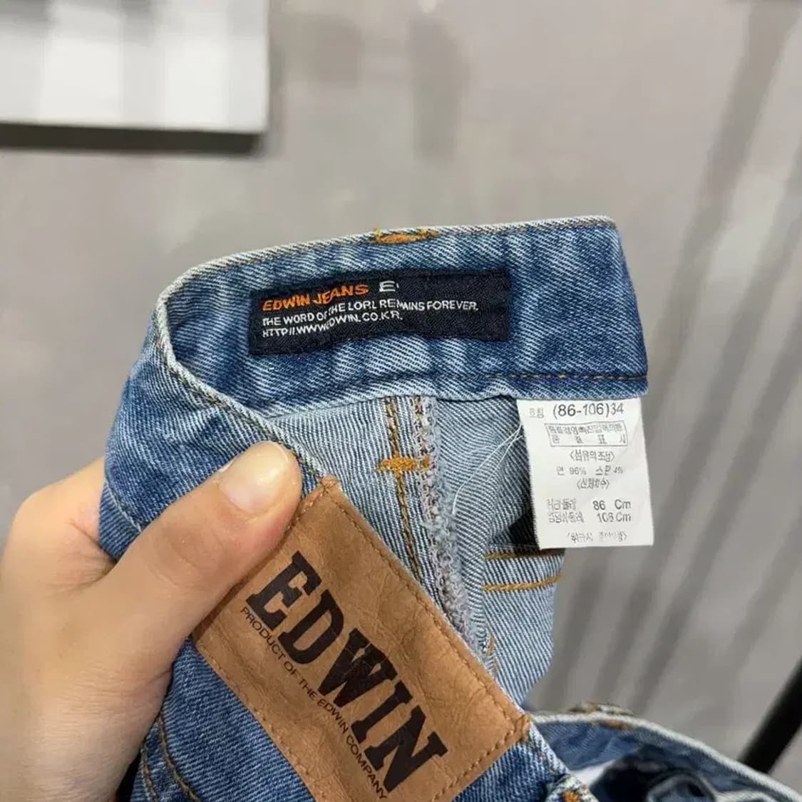 (34인치) 에드윈 스트릿 캐주얼 워싱 청바지 데님팬츠 상품이미지5