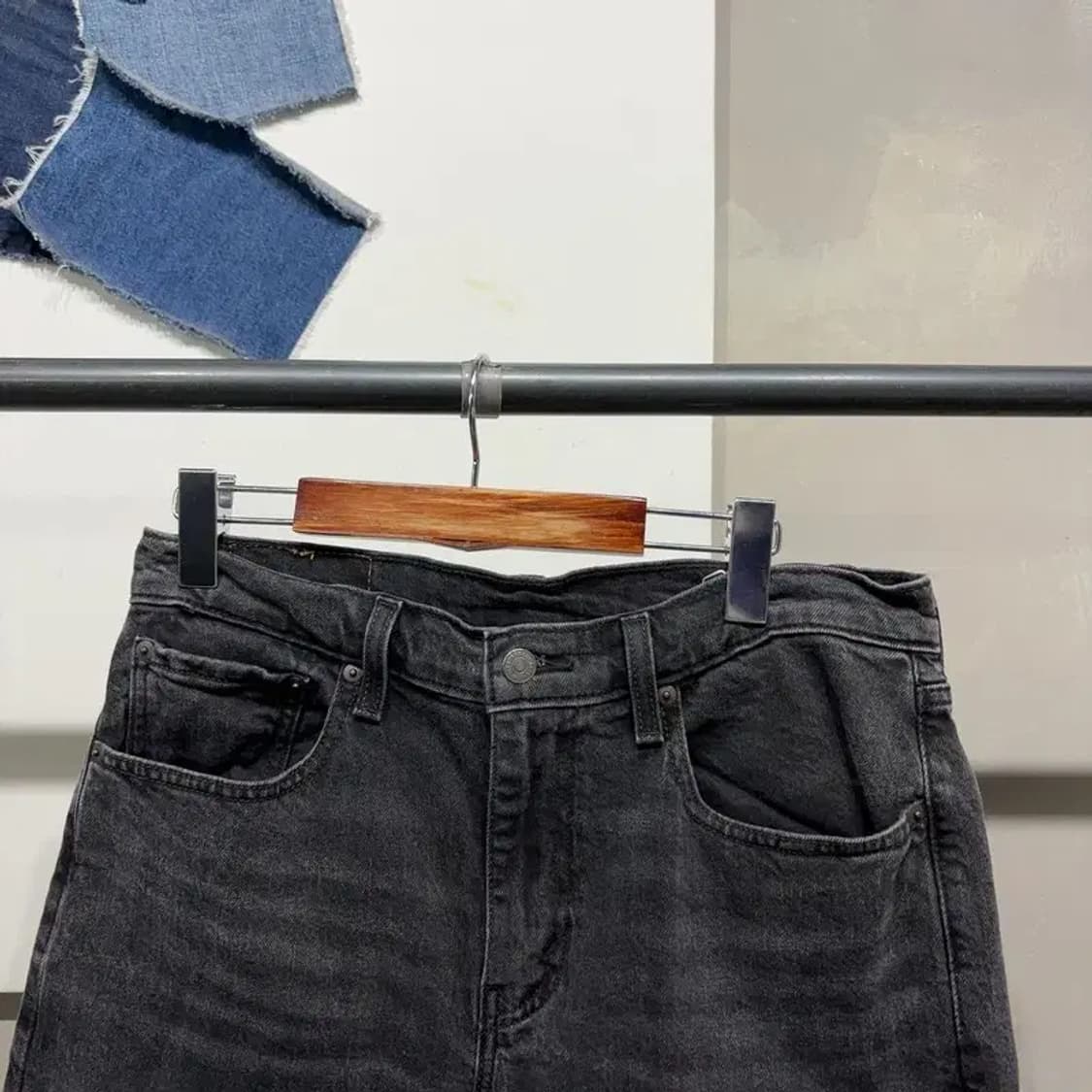 (32인치) 리바이스 502 캐주얼 기모 스판 흑청바지 데님팬츠 상품이미지2