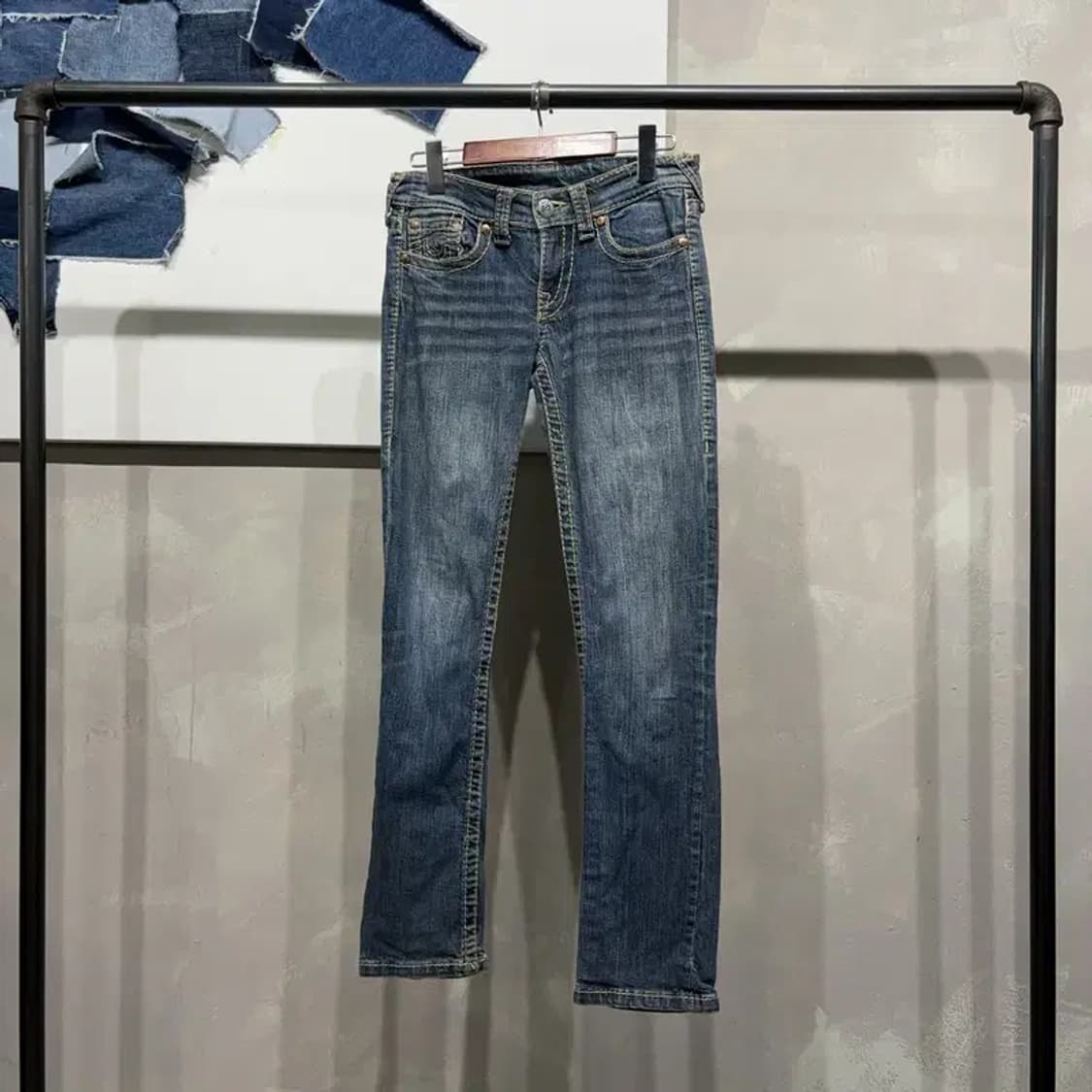 (28인치) 트루릴리젼 여성 Y2K 빈티지 워싱 청바지 데님팬츠 상품이미지1