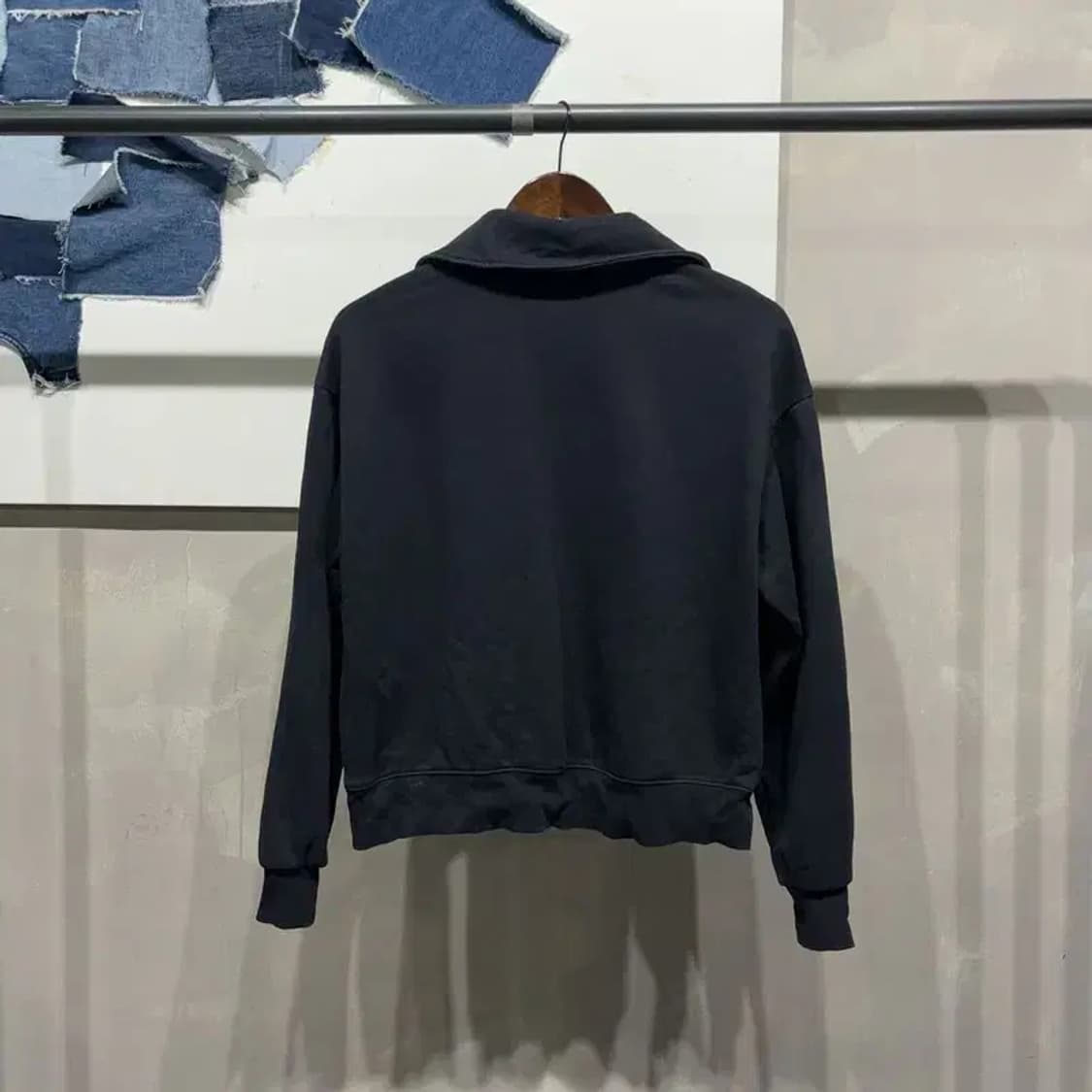 (90) 뉴발란스 여성 캐주얼 반집업 기모 크롭 맨투맨 긴팔 티 상품이미지4