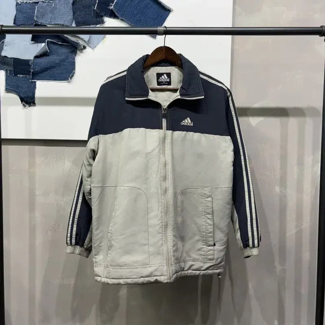 (100) 아디다스 올드스쿨 스트릿 배색 누빔 패딩 자켓 상품이미지1