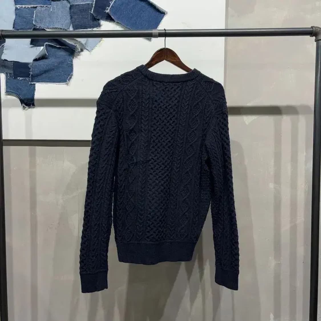 (95) 유니클로 캐주얼 베이직 케이블 꽈배기 울 니트 상품이미지4